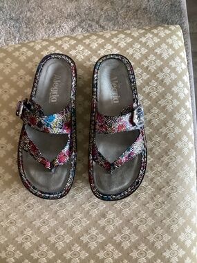 Algeria  sandals. Leather  upper and liner.  Color Multi, Size 36.